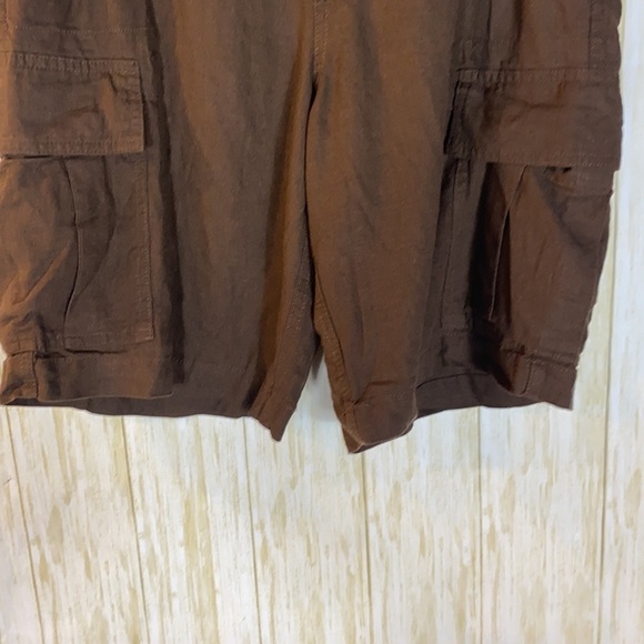 Men’s Chaps Linen Blend Brown Cargo Shorts Size 38 NWT - Picture 3 of 6